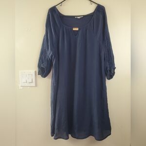 Indigo Rose Blue Dress Size 2X Double Layered